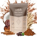 A Dash Zen Cacao Latte, Chocolate Mushroom Coffee Alternative Made with Adaptogens, Ashwagandha, " Extracto de punta de canela, Coco caliente de hongos sin cafeína (20 Servings)