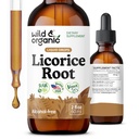 Wild &amp; Organic Licorice Tintura - Soporte Digestivo - Pure Licorice Root Extract Drops - Glycyrrhiza Glabra - Vegan, Azúcar &amp; Alcohol-Free Suplemento - 2 fl oz