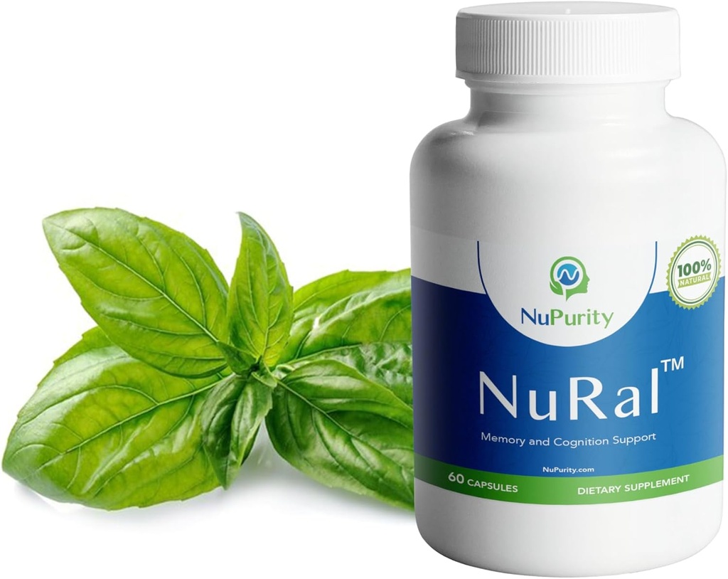 NuRalTM Natural Brain Supplement Boost Memory, Focus and Brain Power with Organic Sage Extracts, Holy Basil, Bacopa Monnieri, Clinically Proven Results
