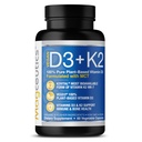 Vitamin D3 K2 with MCT, 5000 IU Vegan D3 & 100 mcg MK7 K2, Support Strong Bones and Immune Health - 60 Capsules (60 Days Supply)