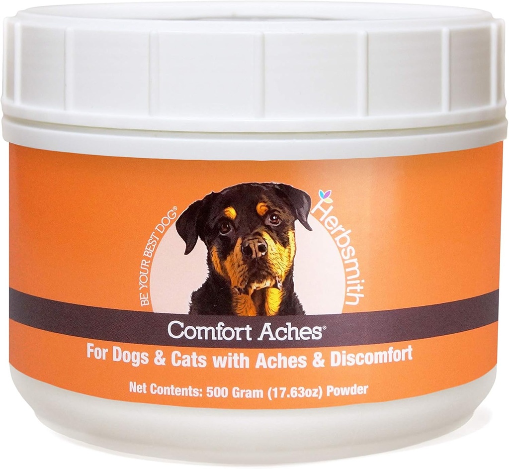 Herbsmith Comfort Aches – Herbal Pain Relief for Dogs + Cats – For Pet Aches + Pains – Suplemento antiinflamatorio – 500g Powder