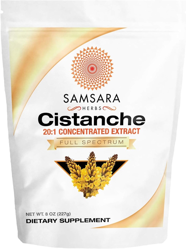 Samsara Herbs Cistanche Extracto Polvo (8oz) 20:1 Concentración - Hecho en los EE.UU. - 3er Partido Probada - Fuerza, Vitality &amp; Mood (Huge 2950mg Servir)