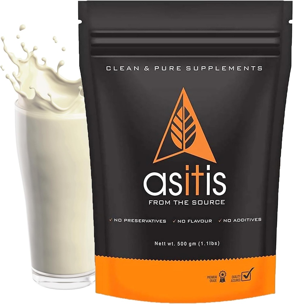 AS-IT-es Nutrición Whey Protein Concentrate 80% Unflavoured, Labdoor Certified No Preservatives Gluten-Free Non-GMO Unflavoured and Unsweetened (500gm/17.6 Oz)