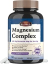 Suplemento Complejo de Magnesio Chelated 960mg Por Serving, 10 Formas, Magnesium Glycinate, Citrate, Malate, Taurate &amp; Más, Apoyo sueño & energía, alta absorción, 90 caps Vegan