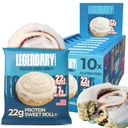 Alimentos legendarios 22g Protein Cinnamon Roll - Premium High Protien Bares, Low Carb Meal Replacement Snack, Low Glycemic Index, Gluten Free Snacks - Sweet Zero Sugar, Keto y Diabetic Friendly 10-Pack