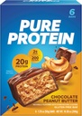 Barras de proteína puras, alta proteína, nutritos para apoyar la energía, bajo azúcar, sin gluten, mantequilla de maní de chocolate, 1,76 Oz (Pack of 6)