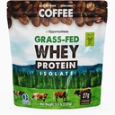 Opportuniteas Grass Café Whey Protein Isolate Powder - 27g Protein Powder Sin Sweeteners artificiales, Vacas sin hormonas, No GMO - 2.5lb