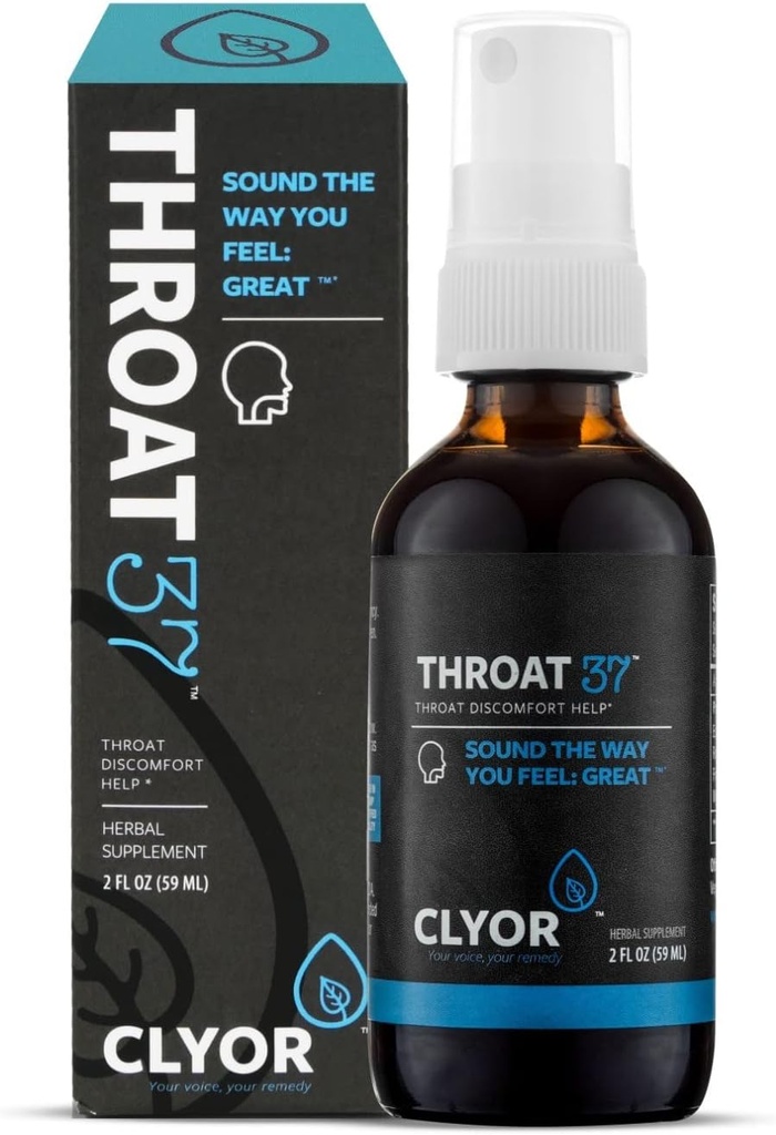 CLYOR THROAT37 – Natural Sore Throat Relief Spray – Suplemento Natural Herbal