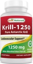 Best Naturals Puro Aceite de Krill Antártico 1250 mg (Triple Strength) con Omega-3 EPA, DHA y Astaxanthin 60 Softgels