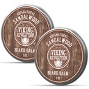 Vikingo Revolución Sandalwood Beard Balm - Beard Butter with Argan Oil, Beard Softener for Men with Jojoba Oil - Beard Moisturizer for Men with Beeswax - Beard Wax for Men (2oz, 2 Pack)