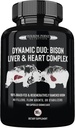 Dynamic Duo: 100% Grass-Fed Bison Liver & Heart Complex ← Desiccated Bison Liver and Heart Pill Supplement (Single Bottle) ← Made in USA