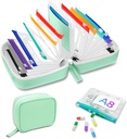 A8 Waterproof Pill Organizer Set, Twice-Daily Large Pill Organizer for Seven Days, Pill Storage with 14 Color-Coded Pouches, Reusable Travel Medicine Organizer