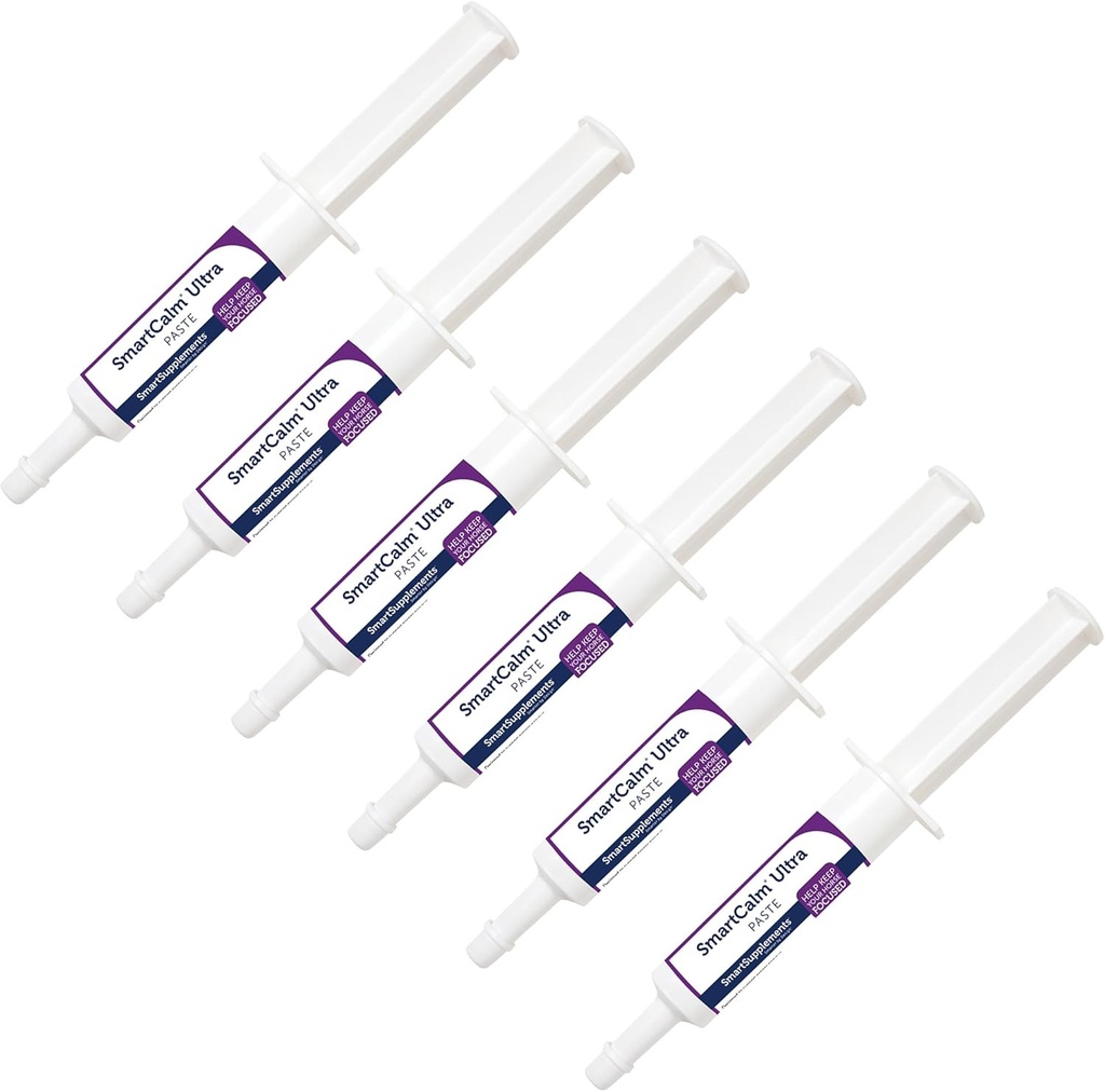SmartCalm Ultra Paste Calming Horse Supplements | No Added Herbs or Sugar | Equine Supplement | Helpful with Skittish Horses | Pack of 6 Tubes