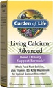 Garden of Life Living Calcium Advanced Bone Density Support Fórmula, 1.000 mg Planta entera de alimentos Calcio Plus Vitaminas D3, K1 y Magnesio para Absorción, 120 Caplets vegetarianos