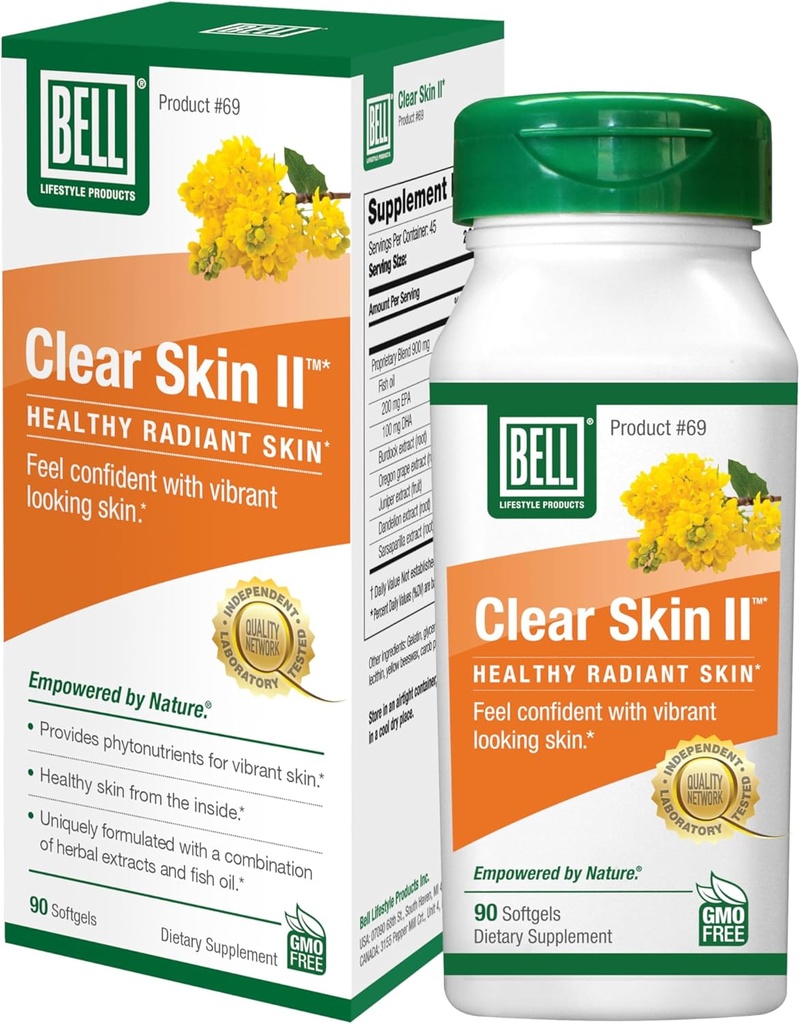 Bell Clear Skin Lifestyle Products | Works from The Inside by Providing The nutrients Needed for Healthy, Vibrant Skin | Sold Directly by The Manufacturer