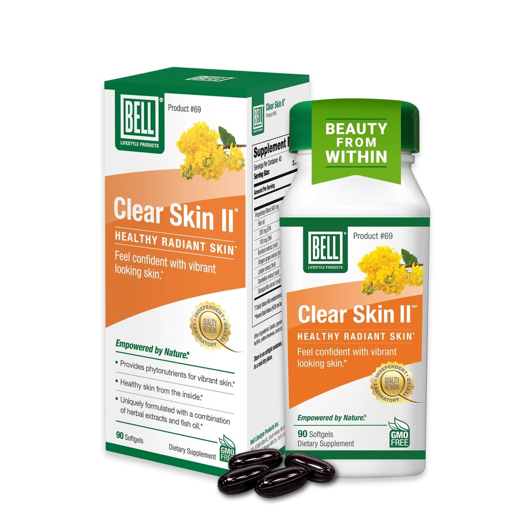 Bell Clear Skin Lifestyle Products confidencialidad Funciona desde el interior proporcionando los nutrientes necesarios para la piel sana y visbrant viv Vendido directamente por el fabricante