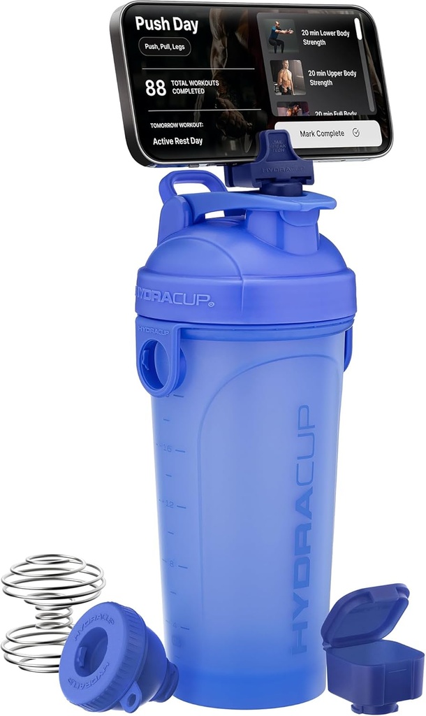 Hydra Cup JailBreak Bottle (1st Generation) - Gratis Su Shaker TENIDO Utilizar como Tripod para ver > Record Content ← Mixes Shakes ← Incluye el teléfono Clip, Pill Container, Funnel, Shaker Bottle & Dual Mixers