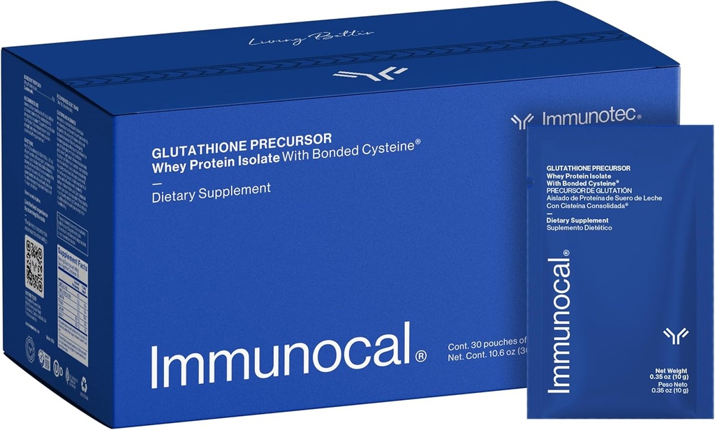 Inmunocal Glutathione Precursor – Whey Protein Isolate, Immune Support, Master Antioxidant, Detox Cleanse + Brain Health ← Fat-Free, Sugar-Free, Lactose-Intolerant Friendly ← 30 Servings