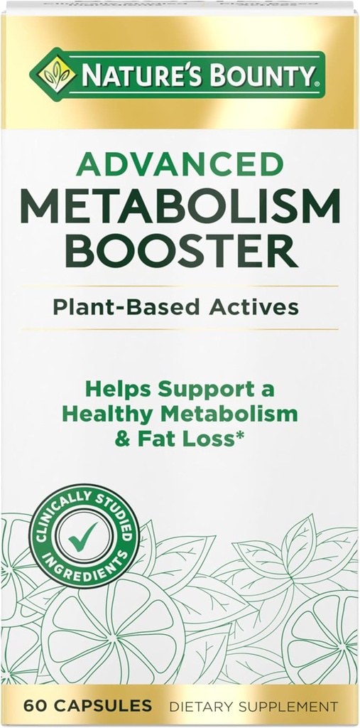 Booster de metabolismo avanzado de la naturaleza, ayuda a apoyar metabolismo saludable y pérdida de grasa, 60 cápsulas