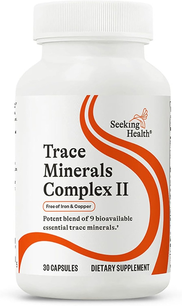 Complejo de Trace Minerales de Salud II - Suplemento de Salud Inmunitaria &amp; Salud Cerebro con Zinc &amp; Selenium - Fórmula Libre de Cobre y Hierro - Energía, Piel &amp; Hair Support Suplemento - 30 cápsulas