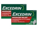 Excedrin Migraine Pain Reliever Caplets, 24 Count (Pack of 2)