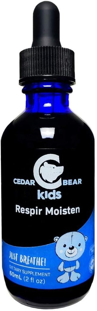 Oso de cedro Respir Moisten para niños un suplemento herbal líquido que hidrata y calma los tejidos respiratorios irritados y depende de las tos seca ocasional 2 Fl Oz