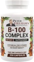 Complejo equilibrado de vitamina B 100 mg 250 cápsulas, energía y apoyo metabolismo. Contiene todas las vitaminas B Peter Gillham's Life Essentials,
