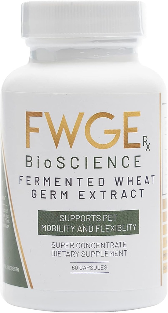 Spermidine Pet Joint Health Premium Fermented Wheat Germ Extract, Mobility, Flexibility, Cellular Health, Non-GMO, Gluten-Free, Sugar-Free, Vegan, Natural, 1 Bottle 60 Capsules
