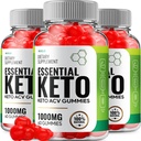(3 Pack) Esencial Keto ACV Gummies - Advanced Formula Essential Keto + ACV Weight Management Gummies Apple Sider Vinegar Keto Essential Suplemento dietético Opiniones Vitamina B12 B6 (180 Gummies)