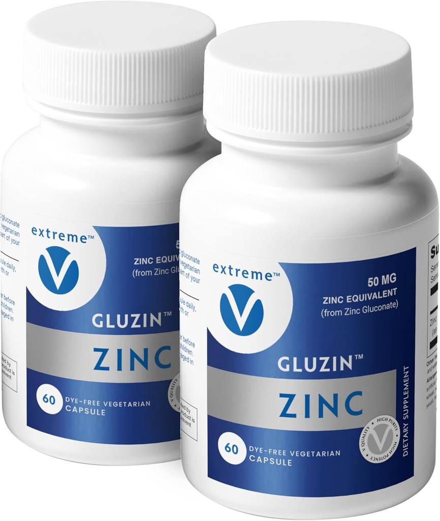 ZINC MG50 - Zinc Gluconate 50mg, (2 Botellas - 120 cápsulas)