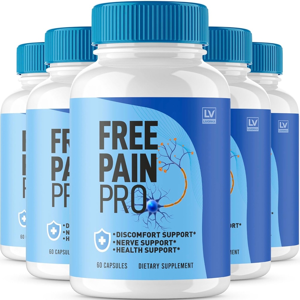 (5 Pack) Free Pain Pro Capsules, Pain Pro Suplemento Oficial Capsules Advanced Formula, Free Pain Pro Pills All Natural to Support Global Wellness, Free Pain Pro Formula Review, 300 cápsulas