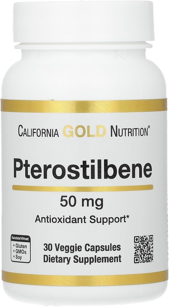 California Gold Nutrition Pterostilbene, 50 mg, 30 Veggie Capsules