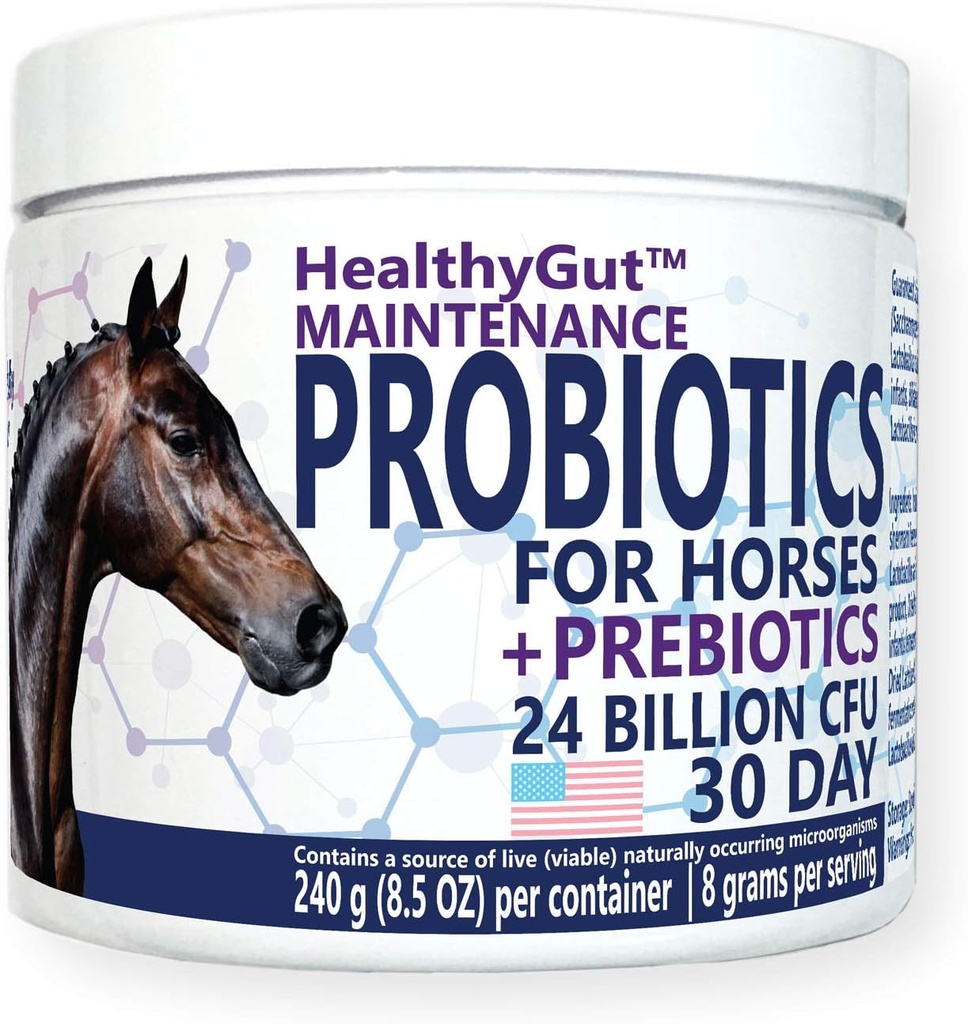 Probióticos saludables para caballos Suplemento dietético, Sistema Digestivo todo natural Fórmula (30 días)