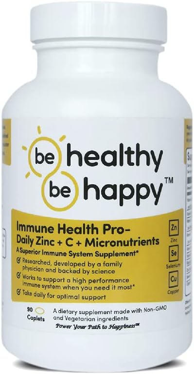 Be Healthy! Be Happy! Immune Health Pro – Daily Zinc + C + Micronutrients Infection Fighting Superior Immune System Supplement