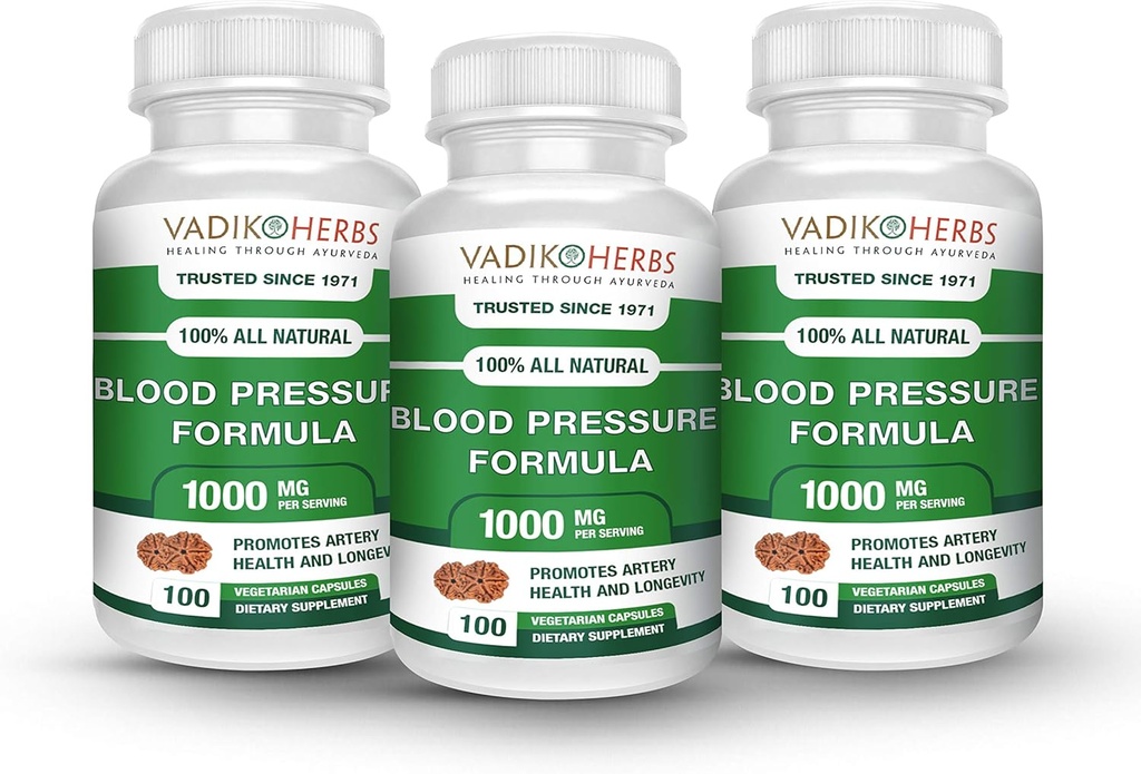 Vadik Herbs Blood Pressure Formula Creado clínicamente con hierbas ayurvédicas puras fort (3 Pack)