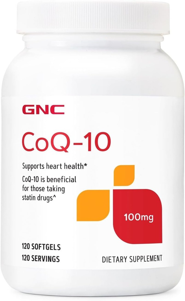 GNC CoQ10 100mg Suplemento, apoya la salud cardíaca, 120 servicios