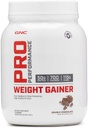 GNC Pro Performance Weight Gainer Protein Powder, 50g Protein, Calorie alta, 700 calorías, soporta la recuperación de masa y músculo, MCT, BCAA, 3er partido probado, Chocolate doble, 6 piezas, 2,5 libras