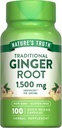 La verdad de la naturaleza Ginger Root Capsules ← 1.500mg Silencio 100 Cuenta Silencioso de Ginger Root Extracto ← Non-GMO y Gluten Suplemento Libre
