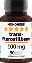 MONOHERB Trans-Pterostilbene 100 mg por cápsula - 90 cápsulas vegetarianas