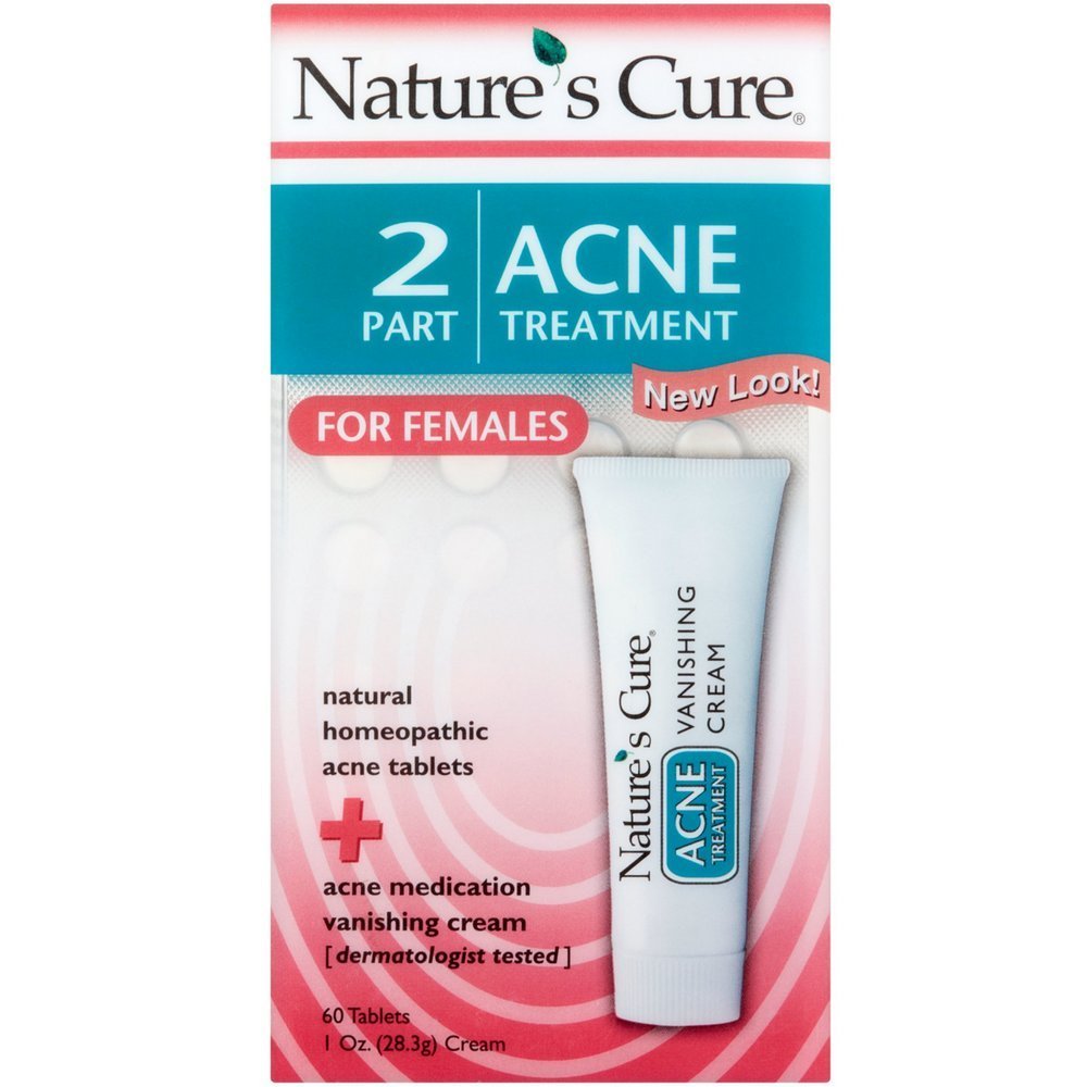 Tratamiento del acné de la naturaleza 2 Parte para hembras 60 tabletas 1 oz Crema (Pack of 7)