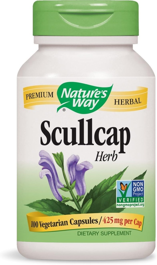 Camino de la Naturaleza Scullcap Herb, 100 cápsulas (Pack of 2)