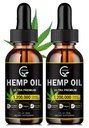 (2-Pack) Aceite de cáñamo de alta potencia - Fuerza máxima, Soporte de sistema inmunitario, calma de enfoque, relajación, orina, extracto puro, orgánico, vegano, no GMO