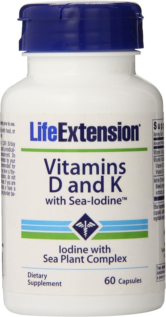 Vitaminas D y K con hielo marino, 60 cápsulas