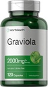 Horbäach Graviola Capsules Silencio 2000 mg Silencio 120 Conde Silencio No GMO, Gluten Libre Silencioso (Annona Muricata)