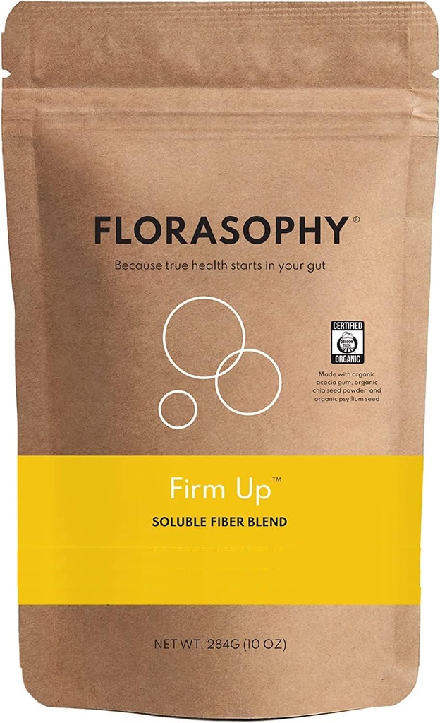 Firme hasta el suplemento orgánico de fibra soluble para la salud de Gut digestiva, control de la diarrea & IBS Alivio, mezcla libre de polvo prebiótico vegano, suministro de un mes