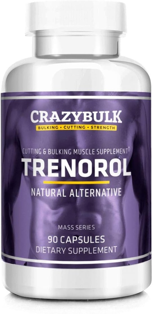 Trenorol Natural Bodybuilding Suplemento para Mass Muscle Gains, Cutting and Bulking Phases, Strength and Conditioning (90 Capsules)