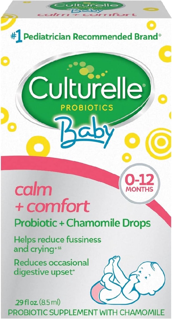 Culturelle Baby Calm + Comfort Probióticos + gotas de manzanilla ¦ Ayuda a reducir la aparición digestiva infantil ocasional, 0.29 fl. oz. Suelciones