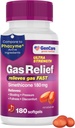 GenCare - Ultra Strength Simethicone Gas Relief 180 mg (180 Softgels) tóxico Anti Flatulence, Bloating Aid, Stomach Discomfort and Gas Pressure Relieve Pills ← Relieves Gas Fast  durable Genérico Phazym