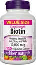 Webber Naturals Biotin Extra Strength 10,000 mcg, 120 cápsulas