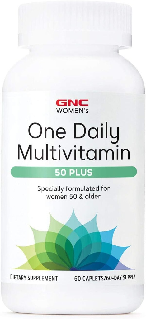 GNC Women's 50 Plus One Daily Multivitamin ← Soporta Bone, Eye, Memory, Brain and Skin Health with Vitamin D, Calcium and B12 Silencio Ayuda a la producción de energía
